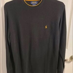 Ralph Lauren Men’s Thermal Long Sleeve Shirt - Black & Yellow (NWT, Size XL)